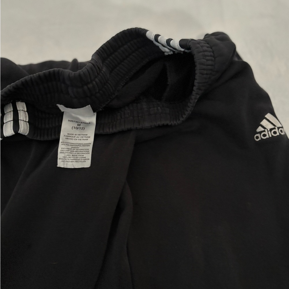 Adidas Black Joggers with White Accents